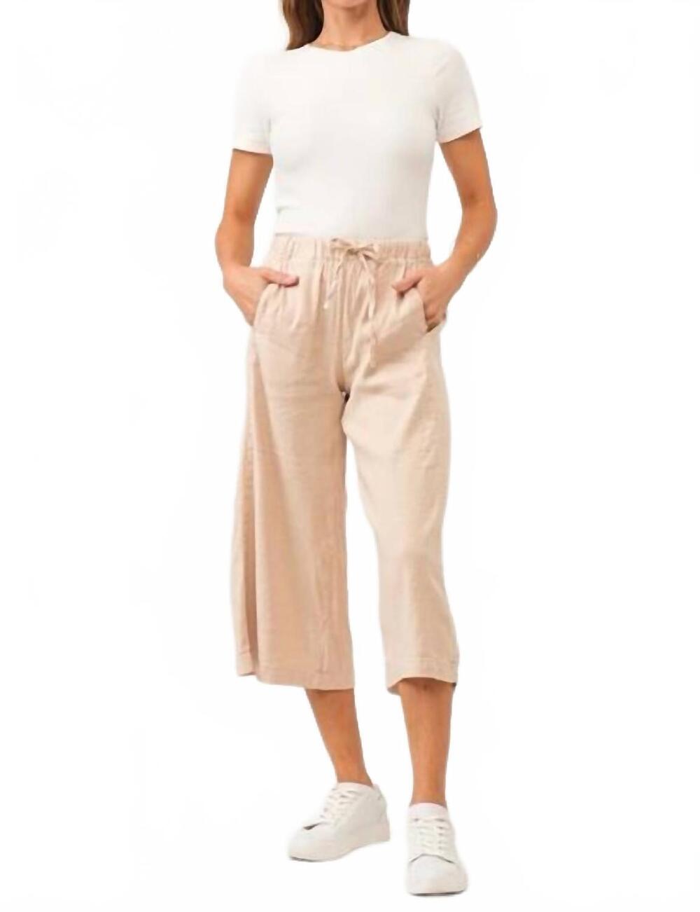 NEW DEAR JOHN DENIM elina super high rise cropped wide leg pants in peach flesh